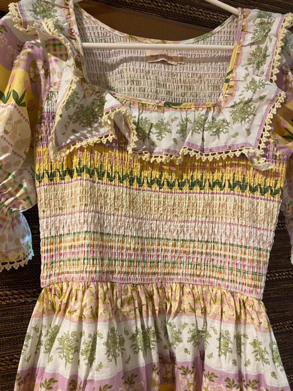 Ivy City Co Pastel Floral Smocked Sundress in Pink, Yellow & Green - Picture 2 of 5